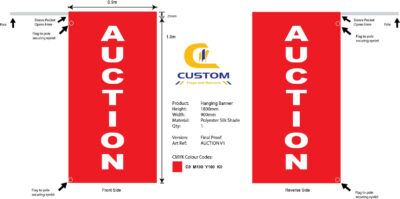 "AUCTION V1" Hanging Banner Flag (Double Sided)