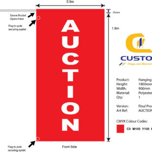 "AUCTION V1" Hanging Banner Flag (Single Sided)