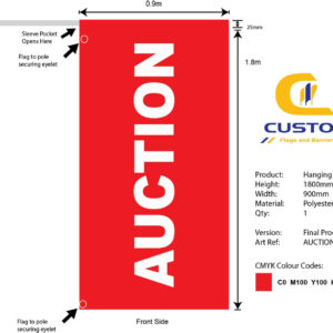 "AUCTION V2" Hanging Banner Flag (Single Sided)